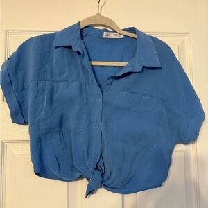 Zara Blue Button-Down Women's Shirt